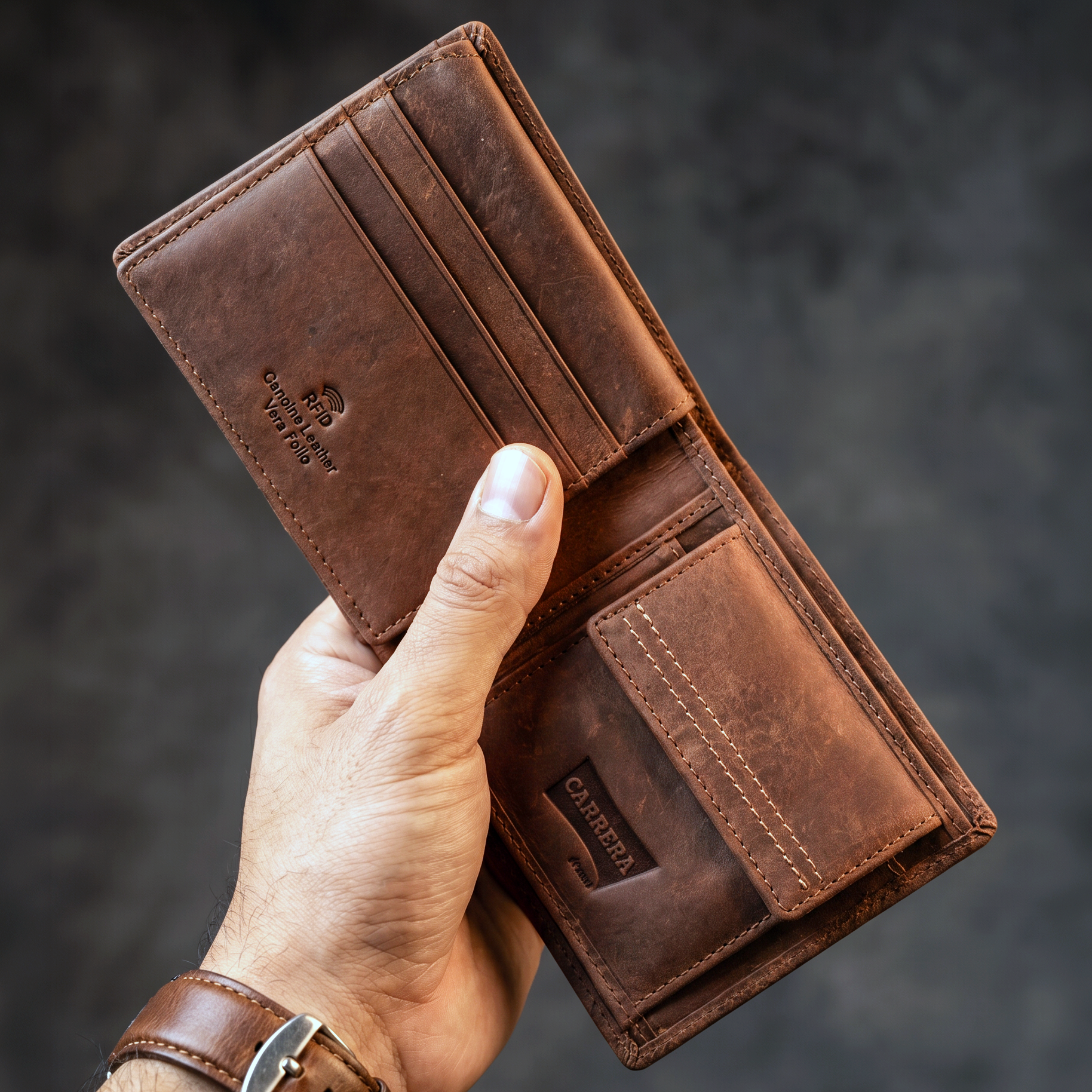 Portafoglio Trifold Con Portadocumenti Keywest