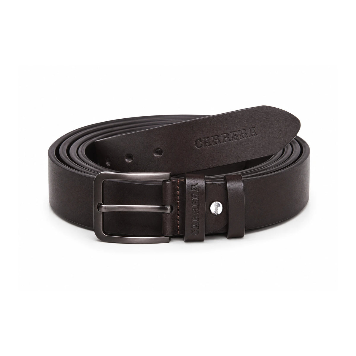 Cintura in pelle effetto lucido Carrera Accessori Marrone scuro